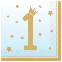 AMSCAN 1st Birthday Stars Blue Servetten | 1 Jaar Blauw
