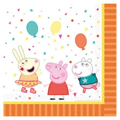 AMSCAN Peppa Pig Servetten (16 Stuks) | Peppa Pig Feestartikelen & Versiering
