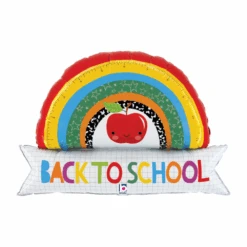 Back To School Regenboog Folieballon (Supershape) | Kinderfeestjes