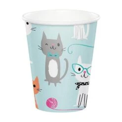 Purr-fect Party Kartonnen Bekers, 8 Stuks