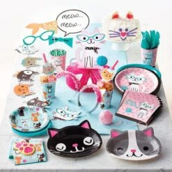 Purr-fect Party Borden Van 23 Cm, 8 Stuks -Hieppp Versiering Winkel creative party purr fect party borden 8 stuks 23 c 2