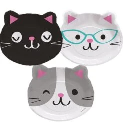 Purr-fect Party Borden Poezenkop Van 23 Cm, 8 Stuks