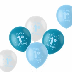 Folat 1 Jaar Ballonnen 'Its My 1st Birthday' Blauw En Wit | 1e Verjaardag