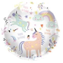 Folat Unicorns & Rainbows Folieballon (Rond) | Eenhoorn Feestartikelen