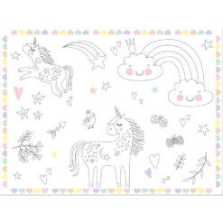 Folat Unicorns & Rainbows Placemats Kleurplaten (6 St) | Eenhoorn Feestje