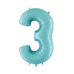 XL Cijfer 3 Folieballon Mint (101 Cm) - Cijferballonnen