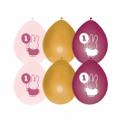 Nijntje 1 Jaar Ballonnen Roze | Hoera 1 Jaar Nijntje Feestartikelen