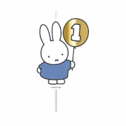 Nijntje 1 Jaar Kaarsje Blauw | Hoera 1 Jaar Nijntje Feestartikelen