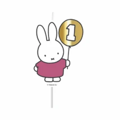 Nijntje 1 Jaar Kaarsje Roze | Hoera 1 Jaar Nijntje Feestartikelen