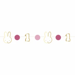 Nijntje 1 Jaar Slinger Roze | Hoera 1 Jaar Nijntje Feestartikelen -Hieppp Versiering Winkel haza nijntje 1 jaar kinderstoelslinger roze per st 2