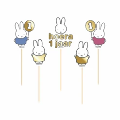 Nijntje 1 Jaar Taarttoppers | Hoera 1 Jaar Nijntje Feestartikelen