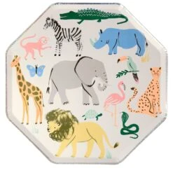 Meri-Meri Safari Animals Borden (8 Stuks) | Go Wild Jungle Feestartikelen