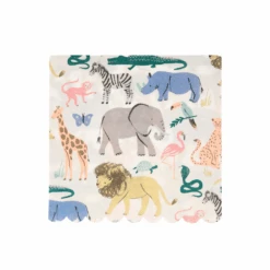 Meri-Meri Safari Animals Servetten (20 Stuks) | Go Wild Jungle Feestartikelen