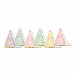 Partydeco Feesthoedjes Pastel Sterretjes (6 Stuks) | Pastel Feestartikelen