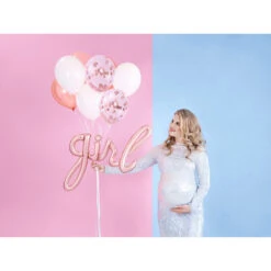 Partydeco Girl Folieballon (roségoud) - Per Stuk - Geboorte Folieballonnen -Hieppp Versiering Winkel partydeco girl folieballon rosegoud per stuk geboo 1