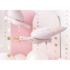Partydeco Roze Ooievaar (Stork) Folieballon (Supershape) | Baby Collectie -Hieppp Versiering Winkel partydeco roze ooievaar folieballon supershape per 2