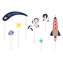 Partydeco Space Party Cake Toppers Voor Een Kinderfeestje