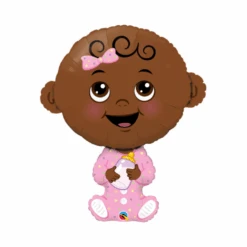 Baby Girl (Bruin) Folieballon Van 97 Cm | Geboorteballonnen
