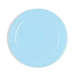 Unique Lichtblauwe Kartonnen Bordjes Van 18 Cm, 20 Stuks